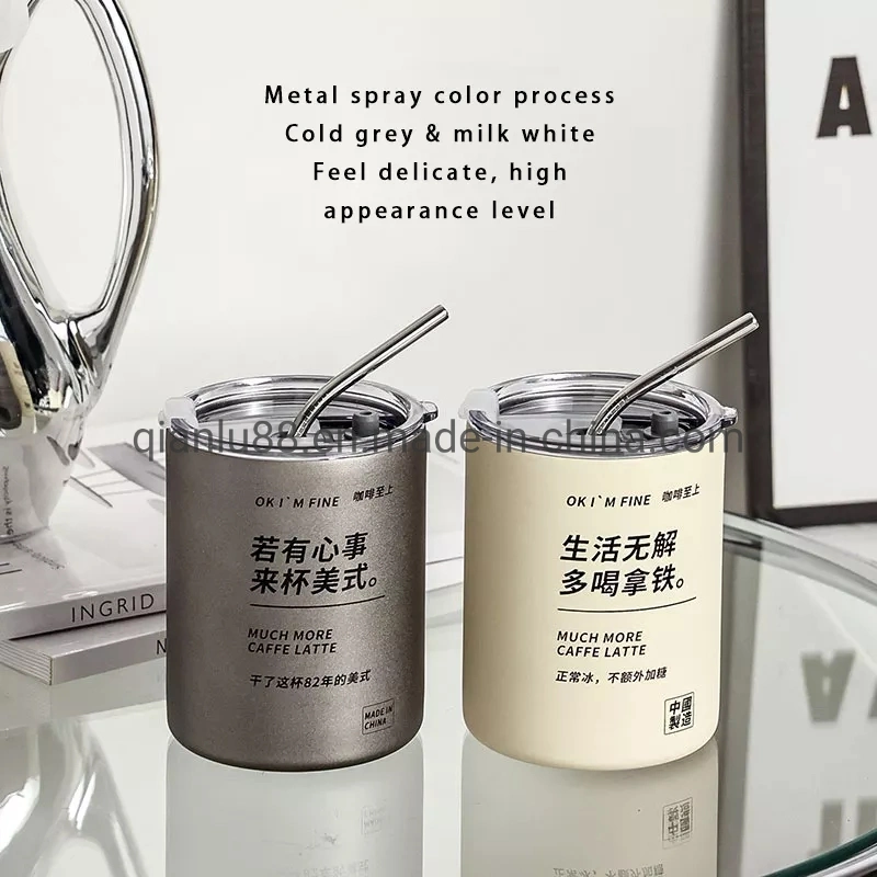 304 Double Wall Stainless Steel Vacuum Insulated Tumbler Coffee Milk Cup Mug Drinking Water Bottle with Lid and Straw