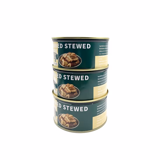 Ration alimentaire saine prête à manger 380g de porc cuit deux fois en conserve pour l'extérieur